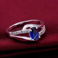 Jewels Galaxy Delicate American Diamond Silver Plated Elegant Adjustable Ring for Women/Girls
