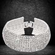 YouBella Jewellery Silver Plated Stylish Latest Crystal Bracelet Bangle Jewellery for Girls and Women