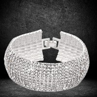 YouBella Jewellery Silver Plated Stylish Latest Crystal Bracelet Bangle Jewellery for Girls and Women