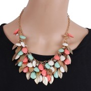 Shining Diva Fashion Latest Stylish Multicolor Metal Choker Necklace for Women and Girls