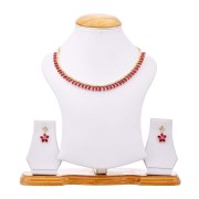 ZENEME Jewellery Set Gold Plated American Diamond Necklace Set With Earrings Jewellery for Women & Girls