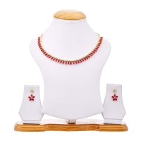 ZENEME Jewellery Set Gold Plated American Diamond Necklace Set With Earrings Jewellery for Women & Girls