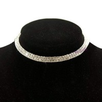 YouBella Fashion Jewellery Silver Crystal Rhinestone Choker Necklace for Women.(Valentine Gift Special)