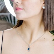 FABUNORA Swarovski Crystal Peacock Necklace - Pure Silver Necklace Set | With Certificate of Authenticity and 925 Stamp