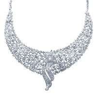 Sukkhi Sleek Rhodium plated AD Stone Necklace Set for Women