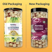 Farmley Roasted & Flavored Makhana- Minty Pudina, Peri Peri, Tangy Tomato, Cream & Onion (Pack of 4, 90 g Each)