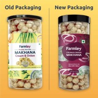 Farmley Roasted & Flavored Makhana- Minty Pudina, Peri Peri, Tangy Tomato, Cream & Onion (Pack of 4, 90 g Each)