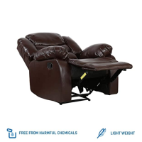 Solimo Delphi Single Seater Leatherette Fabric Recliner (Brown)
