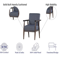 Wooden Wing Chair - Dark Walnut, Arm Chair for Living Room, Size : 62 X 72.5 X 90 (CM)